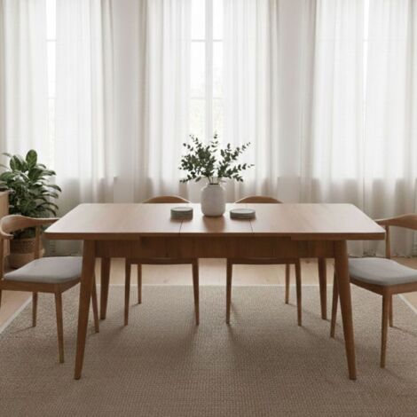 Dmora - Mesa Extensible Dgabriel, Consola con extensiones, Mesa de comedor multiusos, Estante de cocina extensible, 130x80h77 cm, Nuez