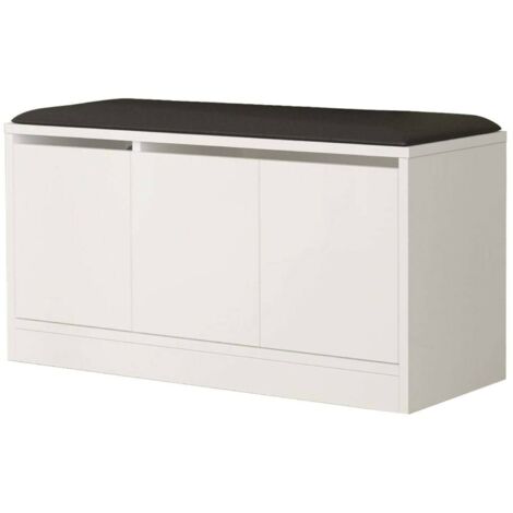 Dmora - Meuble à chaussures Tiamat, Meuble à chaussures, Armoire d'entrée polyvalente, Rangement pour chaussures, 90x36h46 cm, Blanc, avec emballage renforcé