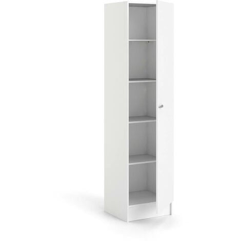 Dmora Meuble colonne pour cuisine, couleur blanche, Dimensions 49 x 200 x 47 cm, avec emballage renforcé