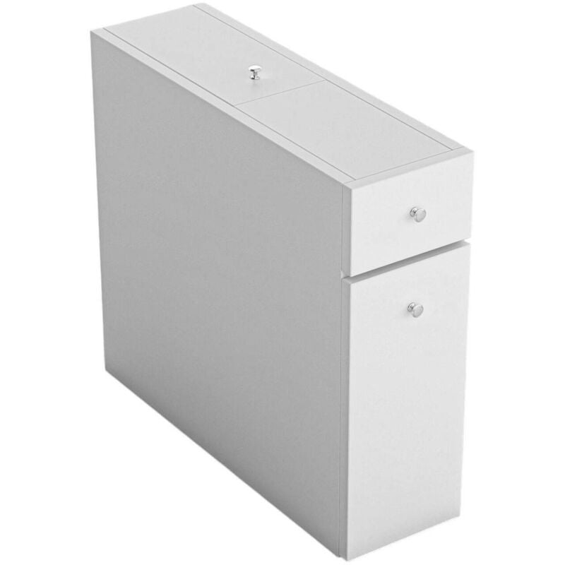 Dmora - Meuble sous lavabo Galene, Armoire de toilette, Récipient pour lavabo, Meuble d'évier, 20x60h55 cm, Blanc, avec emballage renforcé