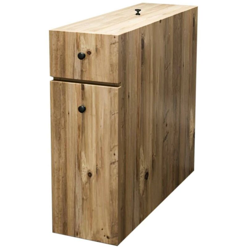 Dmora - Meuble sous lavabo Galene, Armoire de toilette, Récipient pour lavabo, Meuble d'évier, 20x60h55 cm, Chêne, avec emballage renforcé