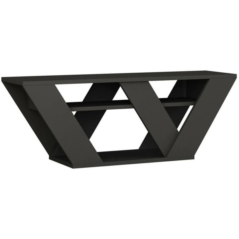 Dmora - Meuble tv Dpellegr, Buffet de salon, Armoire basse pour tv, Base murale de rangement, 110x30h40 cm, Anthracite