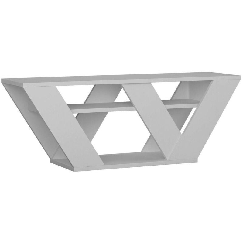 Dmora - Meuble tv Pegasus, Buffet de salon, Armoire basse pour tv, Base murale de rangement, 110x30h40 cm, Blanc, avec emballage renforcé