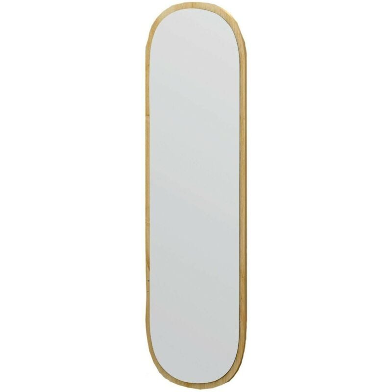 Dmora - Miroir Dgiacobb, Verre miroité, Objet d'ameublement mural, Décoration avec miroir, 40x2h120 cm, Chêne