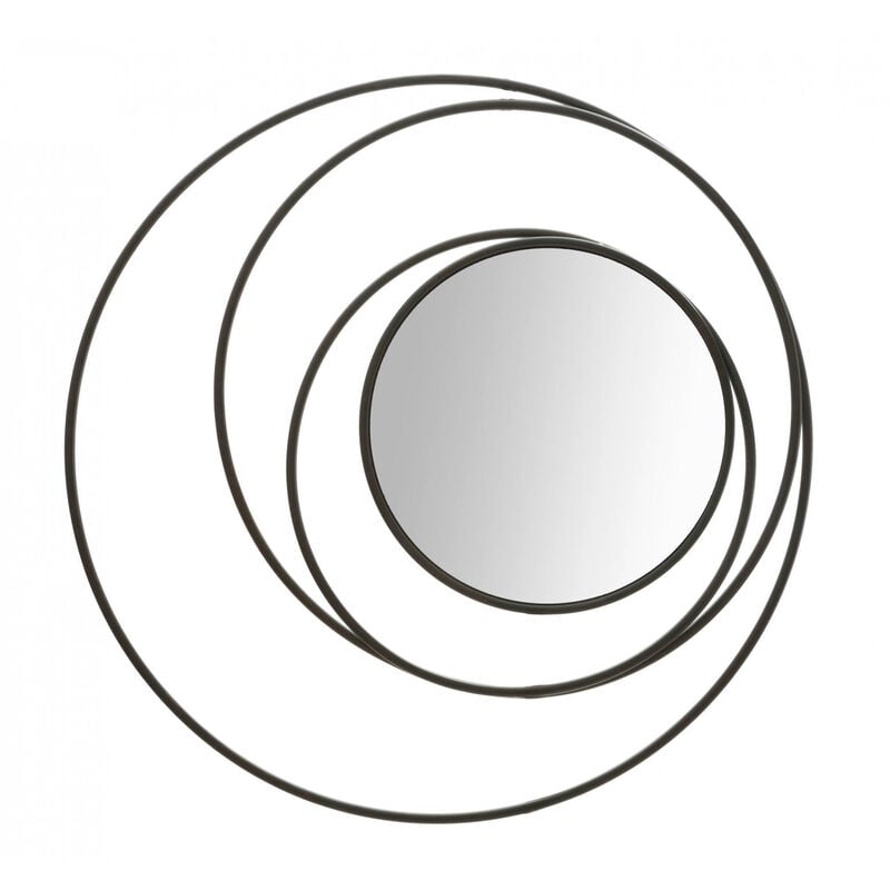 Dmora - Miroir mural, fer et miroir, couleur noir, dimensions : 80 x 3 x 80 cm, avec emballage renforcé