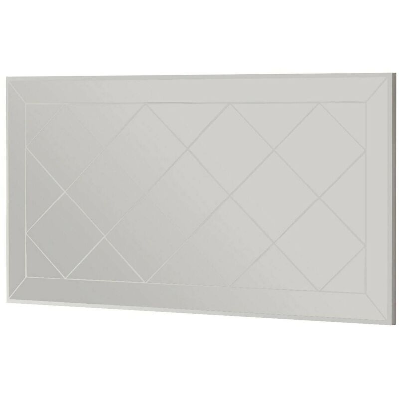 Miroir Qamar, Verre miroité, Objet d'ameublement mural, Décoration avec miroir, 60x2h120 cm, Blanc, avec emballage renforcé - Dmora