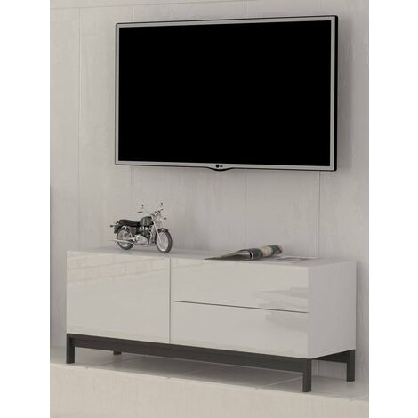 Dmora Mobile Soggiorno Porta TV, Set da Salotto Reversibile (posizionabile  ad Angolo), con Due Ante, modulo pensile e mensola, Colore Cenere Lucido,  cm 44 x 200 x 41, Grigio e Bianco : : Elettronica