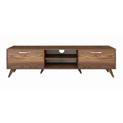 Dmora - Mobile porta TV Avir, Credenza da soggiorno, Armadio basso per TV, Base parete attrezzata, 180x35h49 cm, Noce
