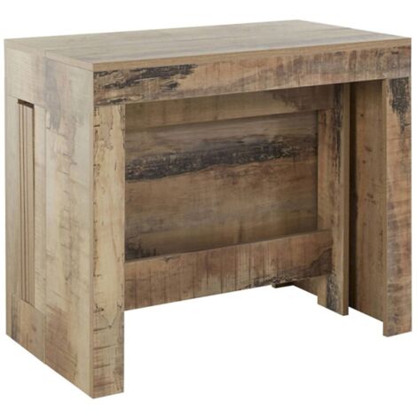 Dmora Moderner Esstisch, Made in Italy, Ausziehbare Konsole bis 12 Sitzplätze, mit Verlängerungshalter, 51x90h77 cm (bis 300 cm) Farbe Ahorn
