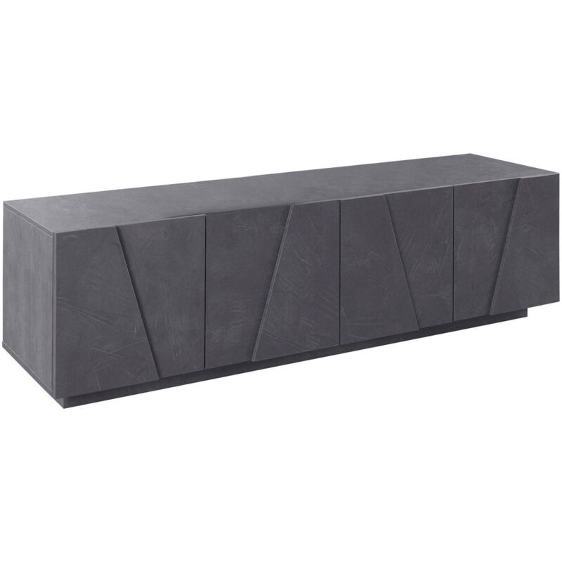 

Mueble de salón para TV Made in Italy, Mueble para TV con 4 puertas con detalle, 162x44h46 cm, color Gris pizarra - Dmora