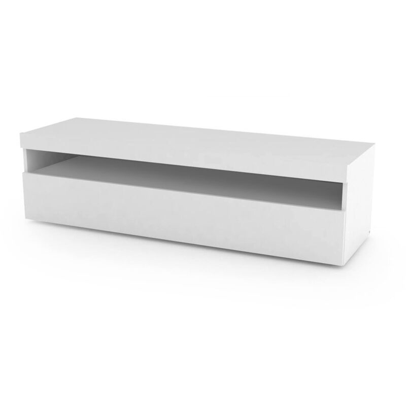 

Mueble de salón para TV Made in Italy, soporte para TV con 1 puerta, soporte para TV para salón, 130x45h36 cm, color blanco brillante - Dmora