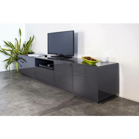 Mueble de TV 180 cm Asia Roble claro y Gris antracita - Abitare