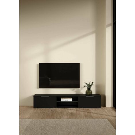 Dmora - Mueble de televisión Fantine, Aparador de salón, Mueble bajo para TV, Base de pared equipada, 173x40 h33 cm, Negro