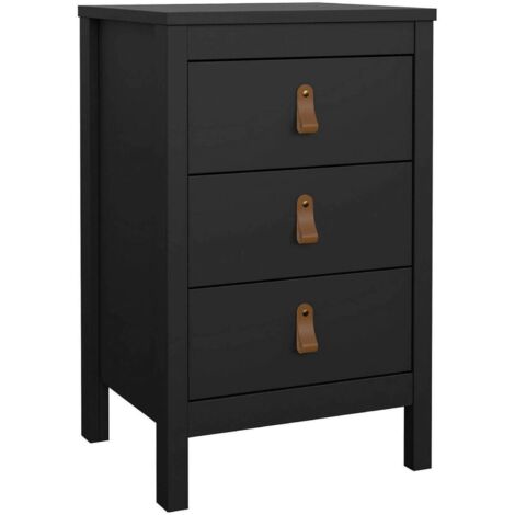 Dmora - Nachttisch Mirabelle, Niedrige Kommode, Tisch, Multifunktionaler Nachttisch, 44x38 h70 cm, Schwarz