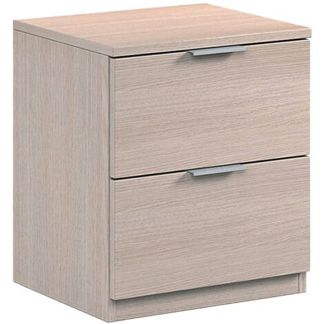 Dmora Nachttisch Syracuse, Moderner Nachttisch mit 2 Schubladen, Nachttisch, Niedrige Kommode für Schlafzimmer, cm 38x34h45, Eiche
