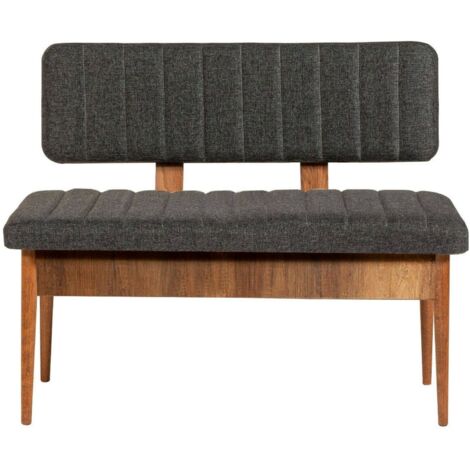 Dmora - Panca Arielli, Panchina multiuso, Seduta per ospiti, Cassapanca multifunzione, 110x40h85 cm, Noce e Antracite