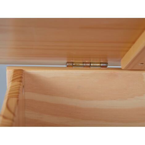 Dmora Panca contenitore, in pino massello color naturale, cm 89x47x53, con imballo rinforzato