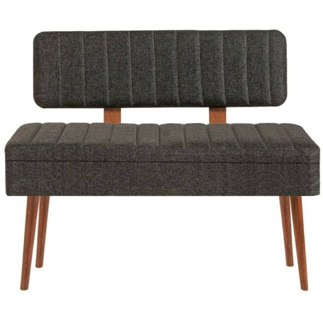Dmora - Panca Salento, Panchina multiuso, Seduta per ospiti, Cassapanca multifunzione, 90x39h40 cm, Noce e Antracite