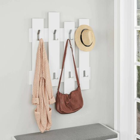 Dmora - Perchero Dpons, Perchas, Percha multiusos, Perchero de pared, 64x4h79 cm, Blanco