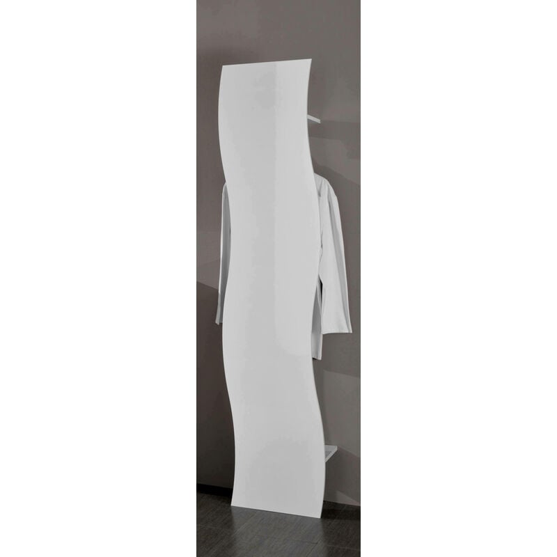 

Dmora Perchero ondulado vertical Dmora, Made in Italy, con perchero y estantes, Mueble de entrada, 40x27h186 cm, color blanco brillante