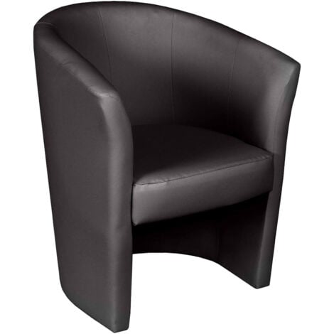 Dmora Poltrona con rivestimento in ecopelle, colore nero, cm 65 x 78 x 60, con imballo rinforzato