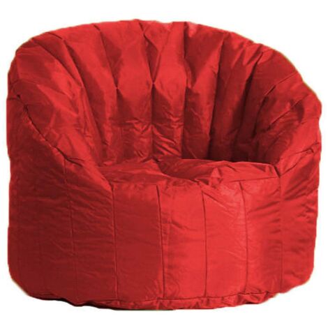 Dmora Poltrona imbottita rotonda, colore rosso, Misure 80 x 80 x 80 cm, con imballo rinforzato