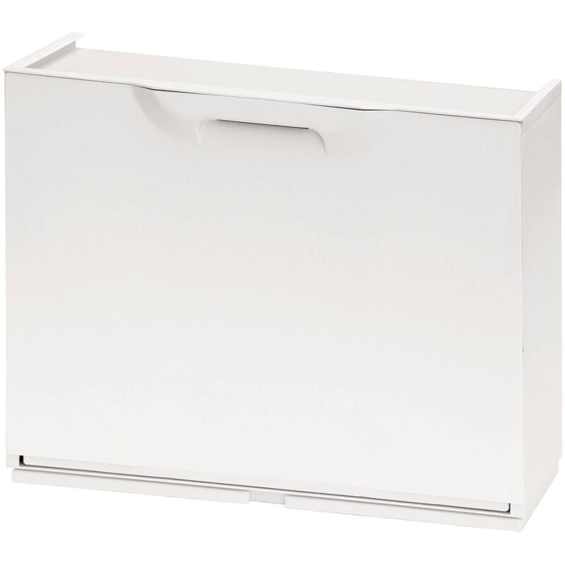 Porte-chaussures avec une porte aromatisée en polypropylène, armoire modulaire interne ou externe, 100% Made in Italy,51x18h40 cm, couleur blanc,
