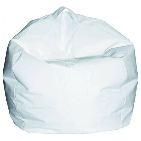 Dmora Pouf a sacco elegante, colore bianco, Misure 65 x 50 x 65 cm, con imballo rinforzato