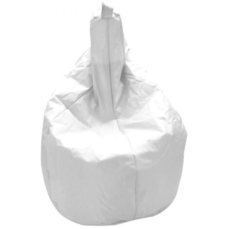 Dmora Pouf a sacco elegante, colore bianco, Misure 80 x 120 x 80 cm, con imballo rinforzato