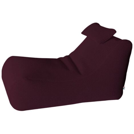Dmora - Pouf Abuli, Poltrona multiuso, Poltroncina sacco, Pouf poggiapiedi, Made in Italy, 70x120 h65 cm, Bordeaux