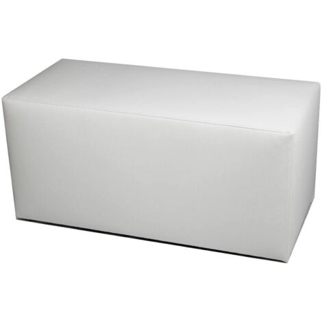 Dmora - Pouf Bucuresti, Mehrzwecksessel, Sitzsack, Hockerhocker, Made in Italy, 90x40 h42 cm, Weiß