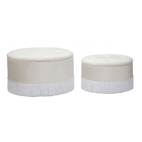 SET2 POUF CONTENITORE IN LEGNO NAVYUS - DARINA - Ø36a - 38h; Ø40a - 44h