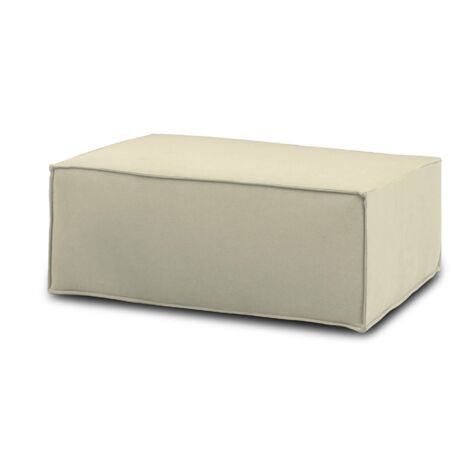Dmora - Pouf Dabdella, Pouf da salotto, Poltroncina relax in tessuto imbottito, 100% Made in Italy, 100x70h43 cm, Beige