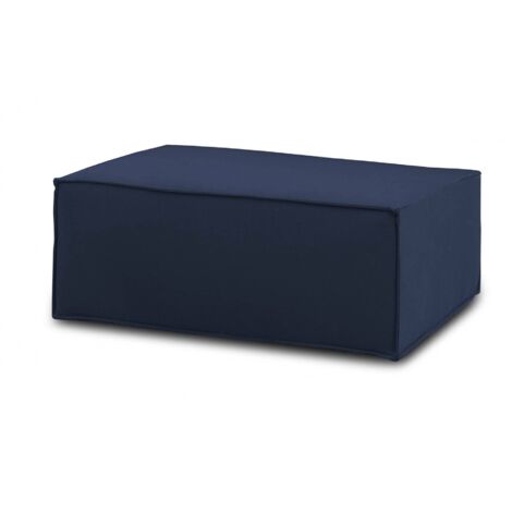 Dmora - Pouf Dabdella, Pouf da salotto, Poltroncina relax in tessuto imbottito, 100% Made in Italy, 100x70h43 cm, Blu