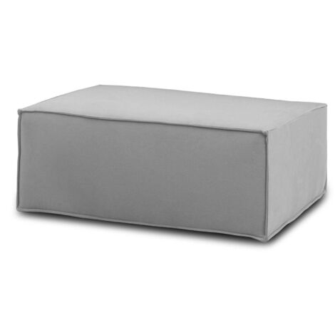 Dmora - Pouf Dabdella, Pouf da salotto, Poltroncina relax in tessuto imbottito, 100% Made in Italy, 100x70h43 cm, Grigio