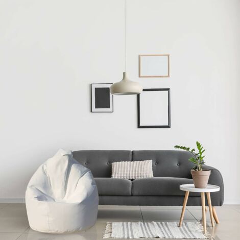 Dmora Pouf élégant, couleur blanche, Dimensions 80 x 120 x 80 cm