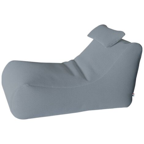 Dmora - Pouf hck, Mehrzwecksessel, Sitzsack, Hockerhocker, Made in Italy, 70x120 h65 cm, Hellgrau