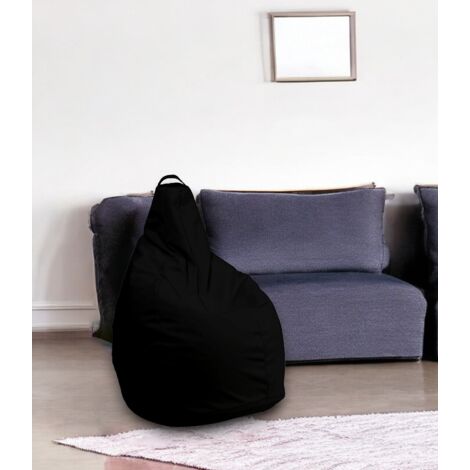 Dmora - Puf Agordo, Sillón multiusos, Puf, Puf reposapiés, Made in Italy, 90x90 h120 cm, Negro