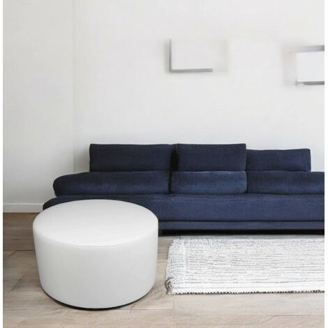 Dmora - Puf Anacapri, Sillón multiusos, Puf, Puf reposapiés, Made in Italy, 79x79 h42 cm, Blanco
