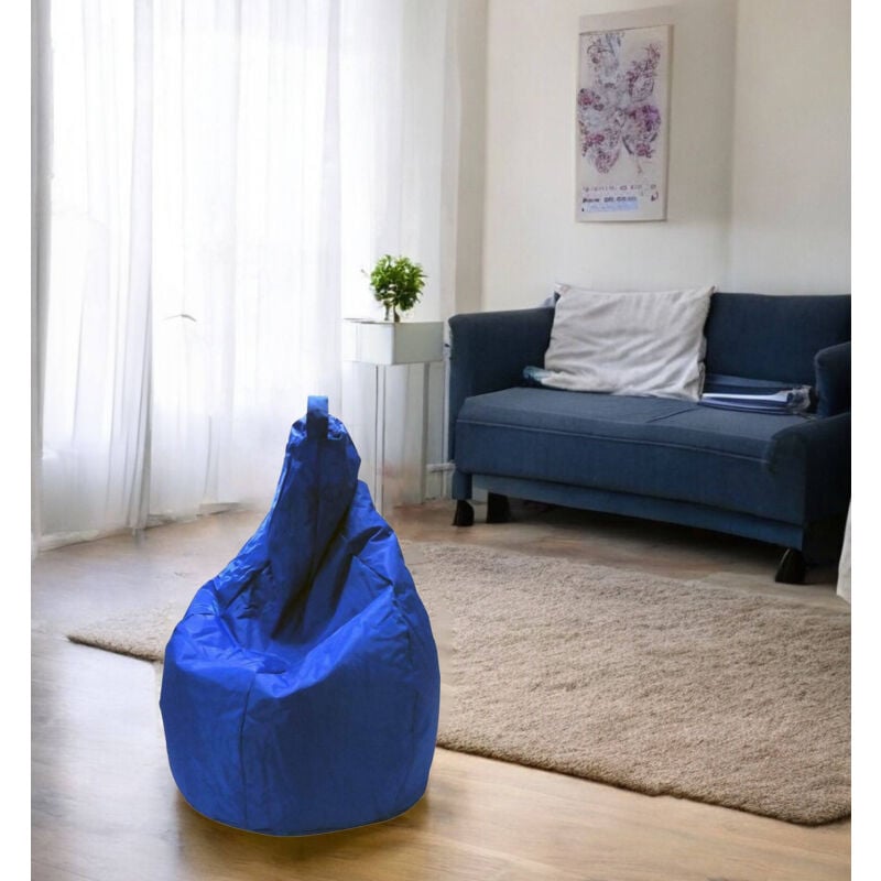

Puf Solid color, color azul, Medidas 80 x 120 x 80 cm - Dmora