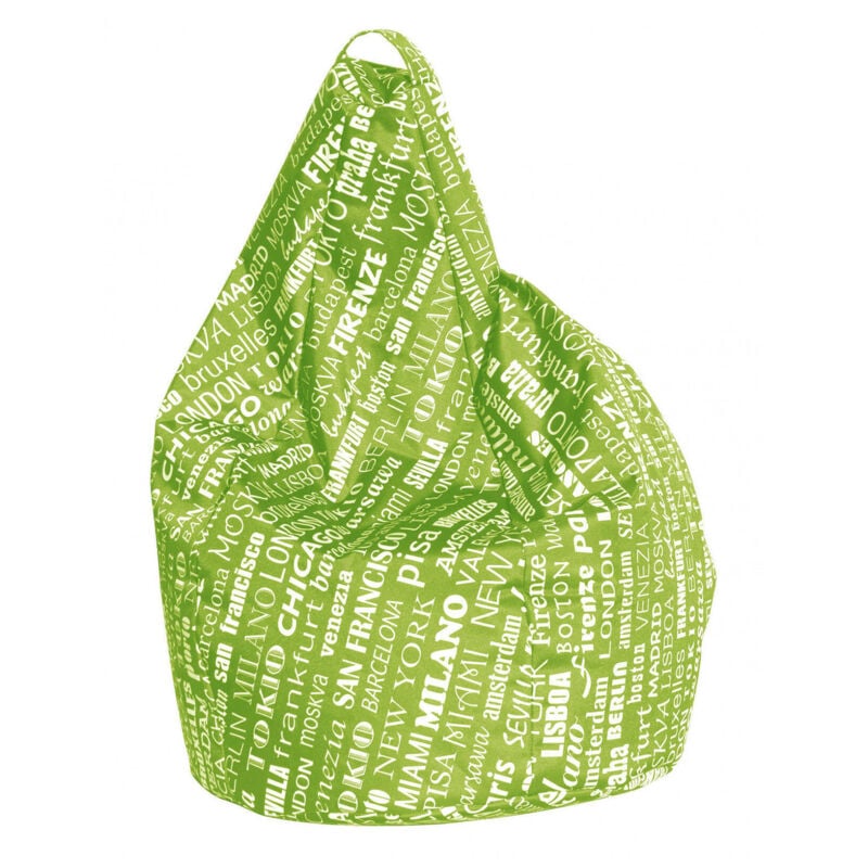 

Puf con estampado de letras, verde y blanco, Medidas 80 x 120 x 80 cm - Dmora