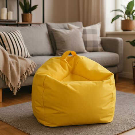 Dmora Puf elegante, color amarillo, Medidas 65 x 50 x 65 cm, con embalaje reforzado