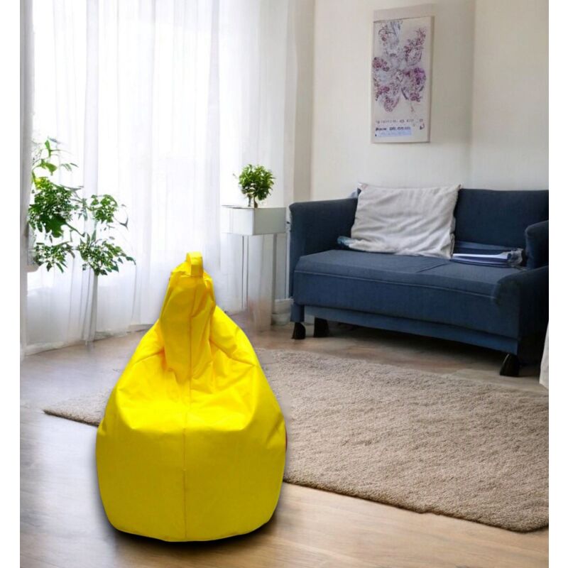 

Puf saco Elegant, color amarillo, Medidas 80 x 120 x 80 cm - Dmora