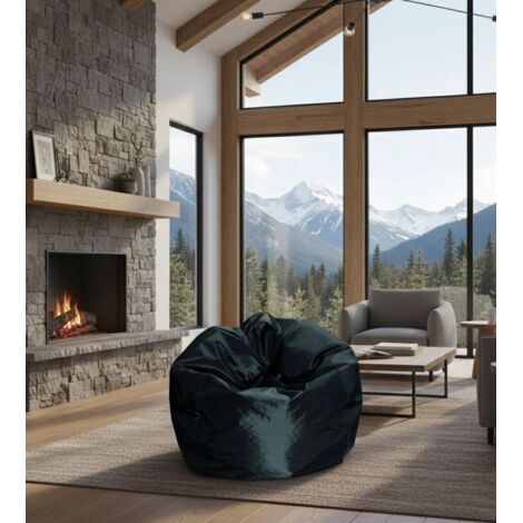 Dmora Puf elegante, color negro, Medidas 65 x 50 x 65 cm, con embalaje reforzado
