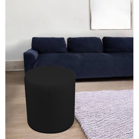 Dmora - Puf Lisboa, Sillón multiusos, Puf, Puf reposapiés, Made in Italy, 40x40 h42 cm, Negro
