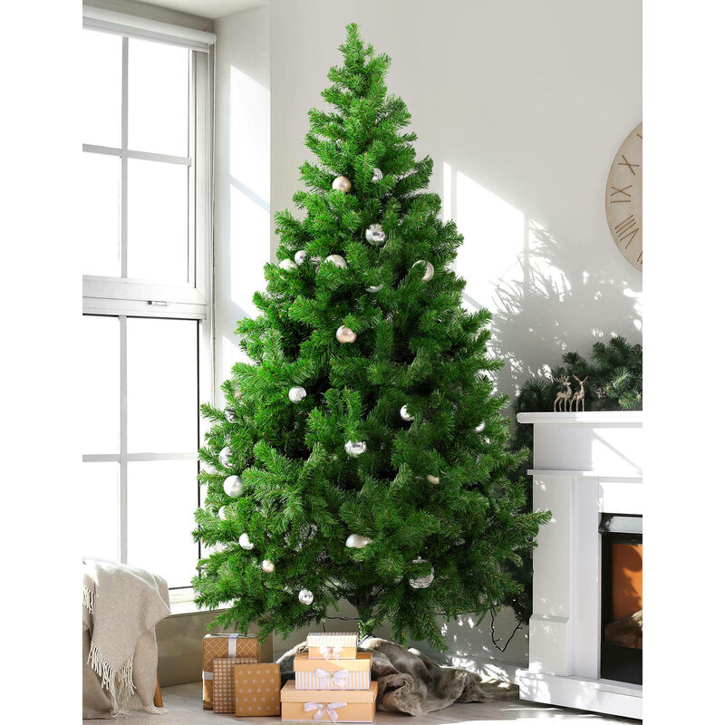 Dmora - Sapin de Noël Riccardo, Sapin artificiel extra épais, arbre à effet réel en PVC,554 branches, hauteur 180 cm, avec emballage renforcé