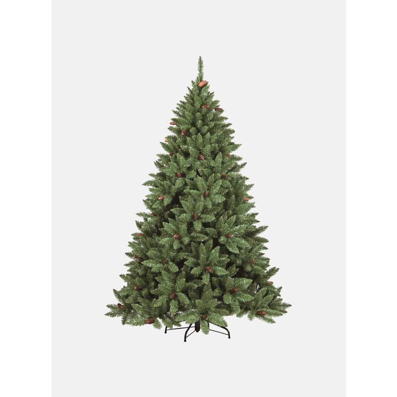 Sapin de Noël Stoccolma, Sapin artificiel extra épais, véritable Sapin effet pvc avec pommes de pin incluses, 362 branches, hauteur 120 cm, avec