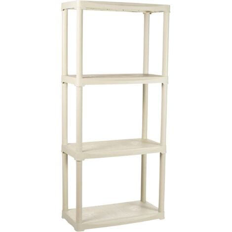 Dmora Scaffale a 2 ripiani in polipropilene, Scaffalatura multiuso per interno o esterno, 100% Made in Italy, cm 60x30h133, colore Grigio chiaro, con imballo rinforzato
