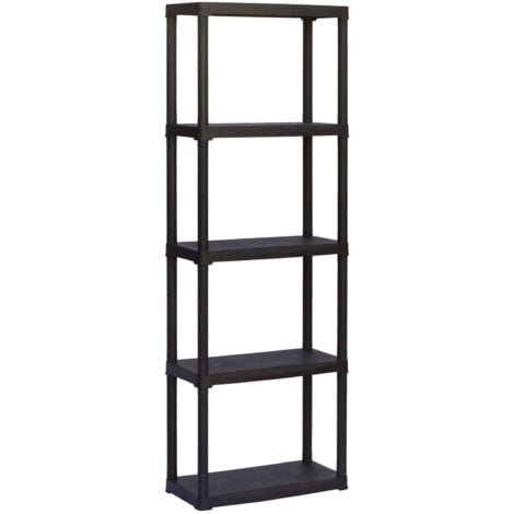 Dmora Scaffale a 3 ripiani in polipropilene, Scaffalatura multiuso per interno o esterno, 100% Made in Italy, cm 60x30h176, colore Antracite, con imballo rinforzato