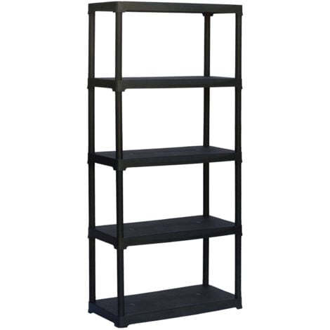 Dmora Scaffale a 3 ripiani in polipropilene, Scaffalatura multiuso per interno o esterno, 100% Made in Italy, cm 80x40h176, colore Antracite, con imballo rinforzato